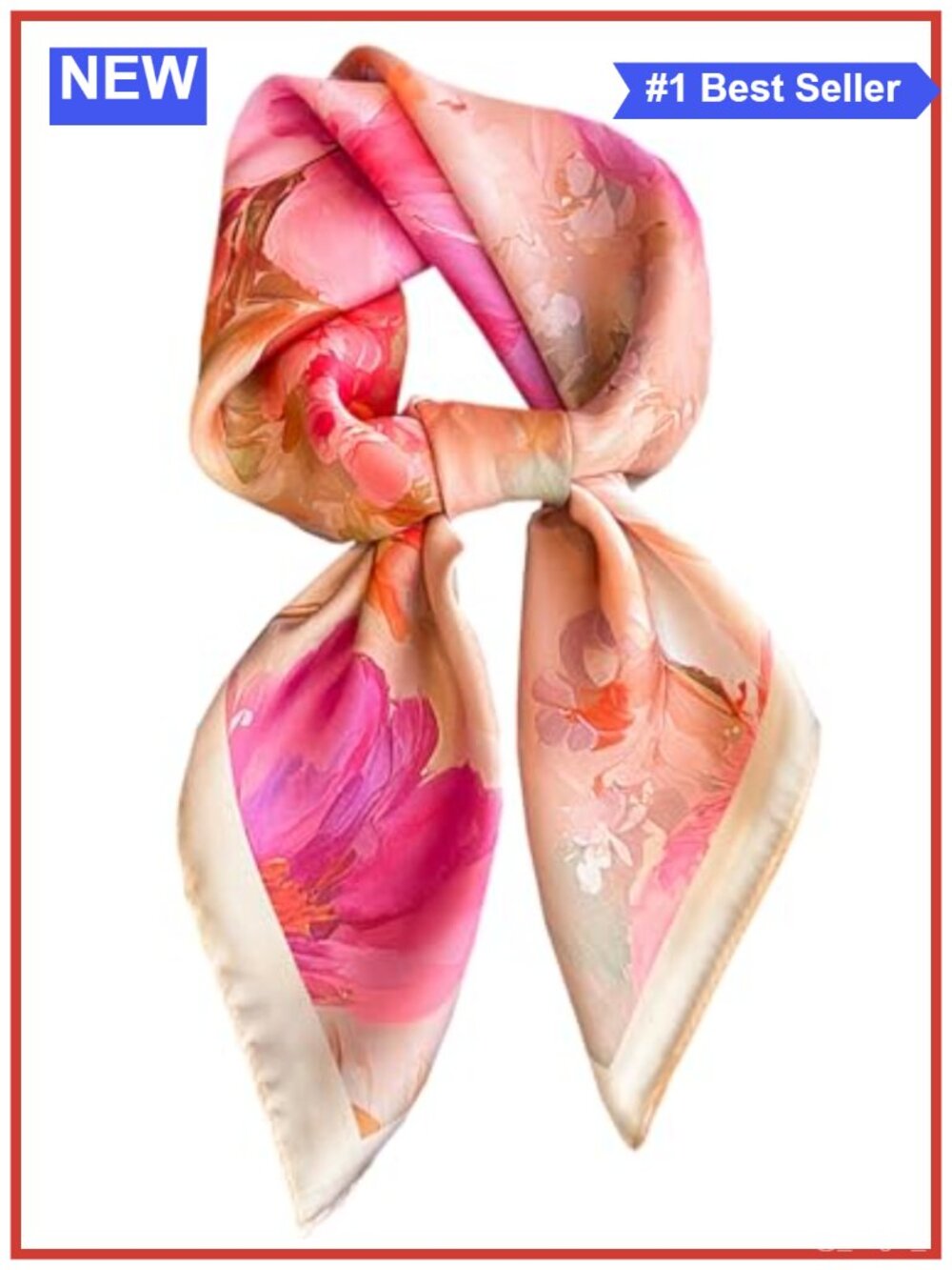 Satin Silk Head Scarf Hair Wrap Printed Square Bandana Women 27.5"